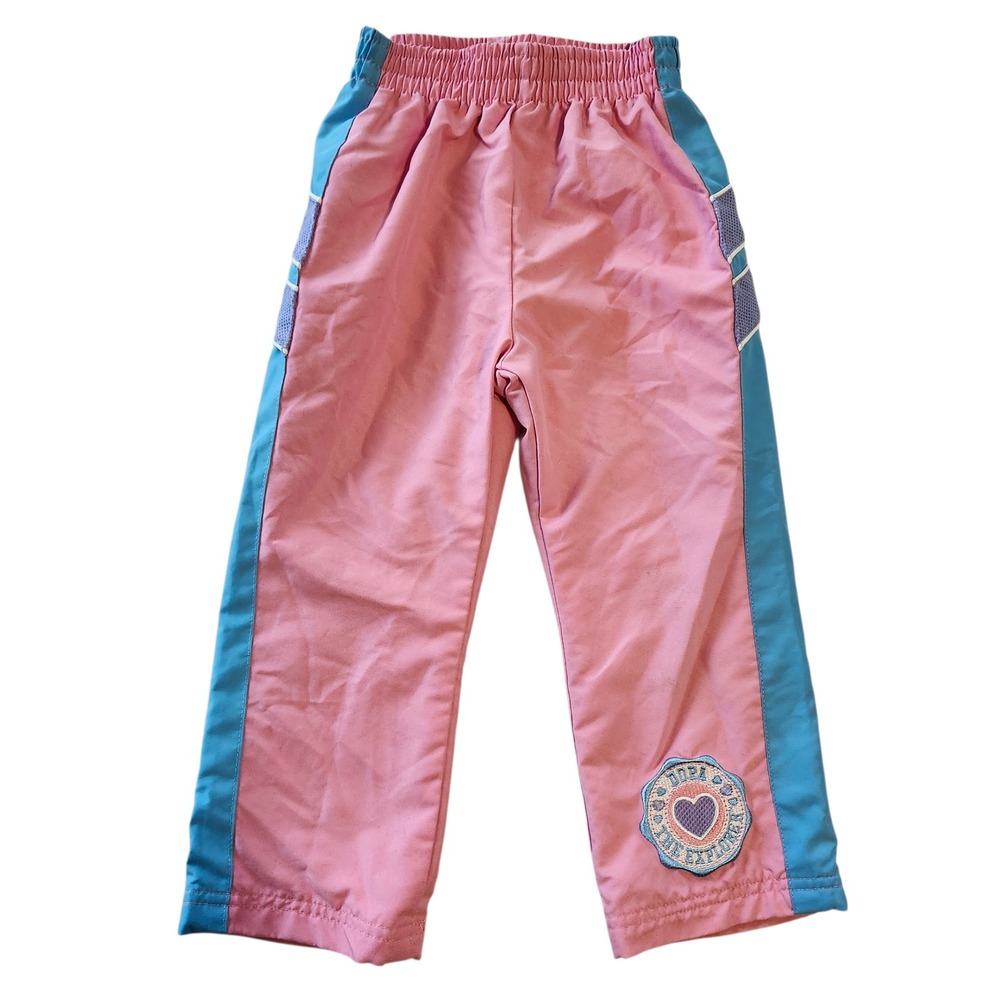 Nickelodeon 2009 Dora the Explorer Pink Track Pants Blue Stripe Toddler 3T Retro